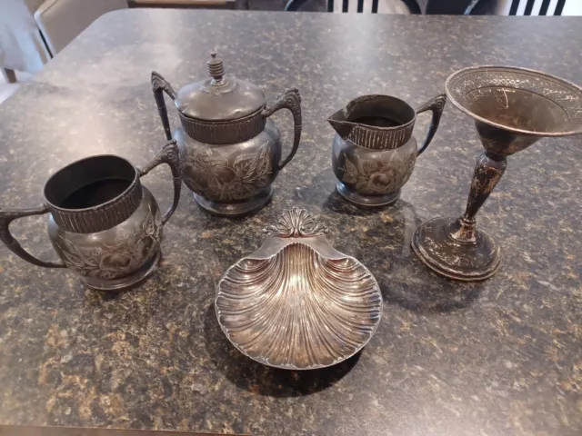 Vintage J A Babcock Silver Quadruple Lot