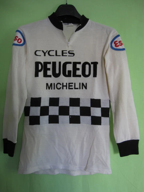 Maillot Cycliste Peugeot Cycles Esso Acrylique vintage Michelin shirt