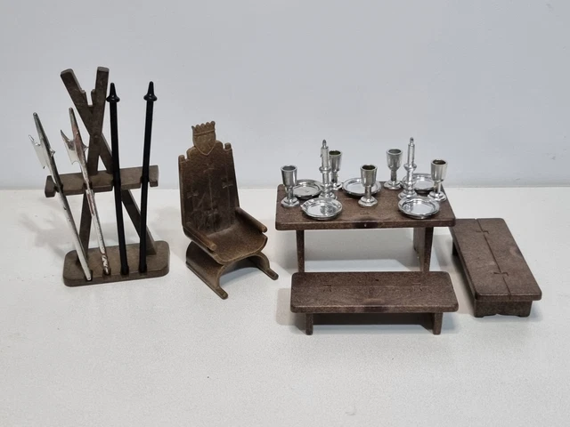 Lot Playmobil Médiéval Armurier - Étagère à Armes, Lances, Accessoires Château - Occasion