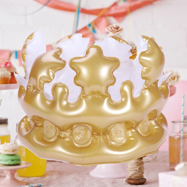 Suministros de fiesta con corona inflable para niños corona pequeña 5 piezas