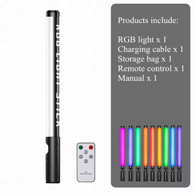 RGB LED Light Wand Handheld Fill Light Photography Studio Stick Bar with Remote 3