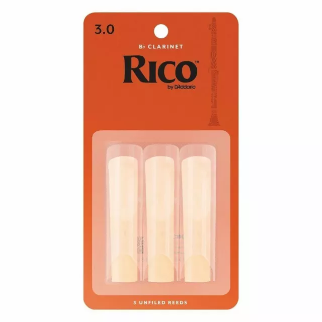 RICO BY D'ADDARIO - CLARINET REEDS - Bb - STRENGTH 3.0 - 3 PACK