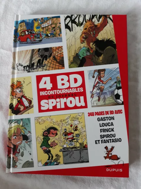 4 BD Incontournables du journal Spirou Dupuis : Spirou, Gaston, Louca et  Frnck