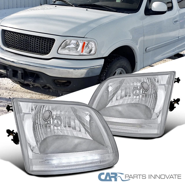 Fit 97-02 Ford F150 Expedition Corner Headlights Head Lamps+LED Strip Left+Right