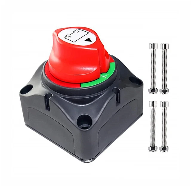 Interruttore Scollegamento Batteria Barca Interruttore Batteria Marina 4 Posizioni 500A - Per Barche E Camper, Impermeabile IP66, Con AFD Interruttore Batteria Marina 500A
