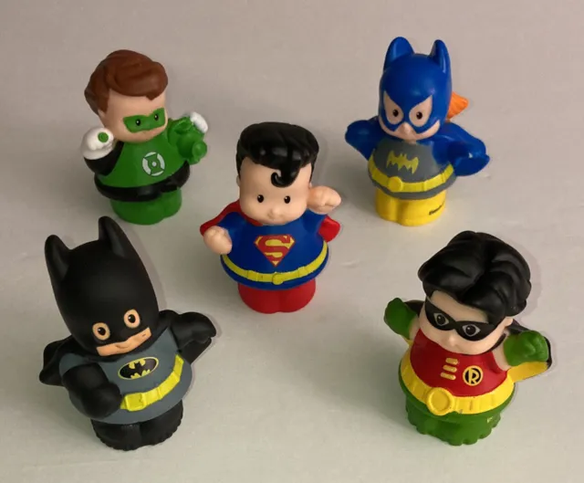 Super Hero Little People Marvel Batman Robin Superman Bat Girl Green Lantern Lot