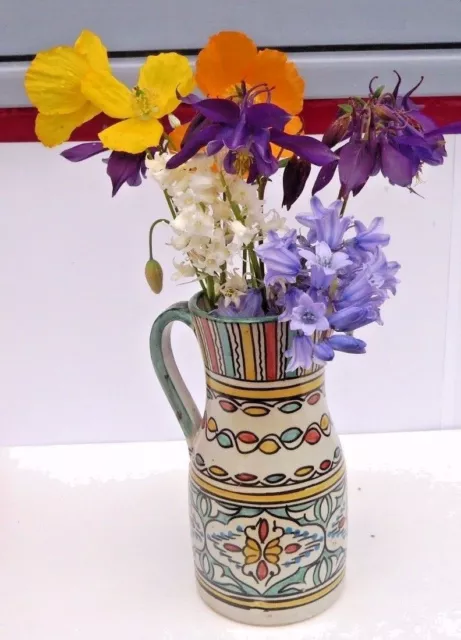 Hand Painted Ceramic  Jug * Vase *  Water Pitcher * Fes Pottery