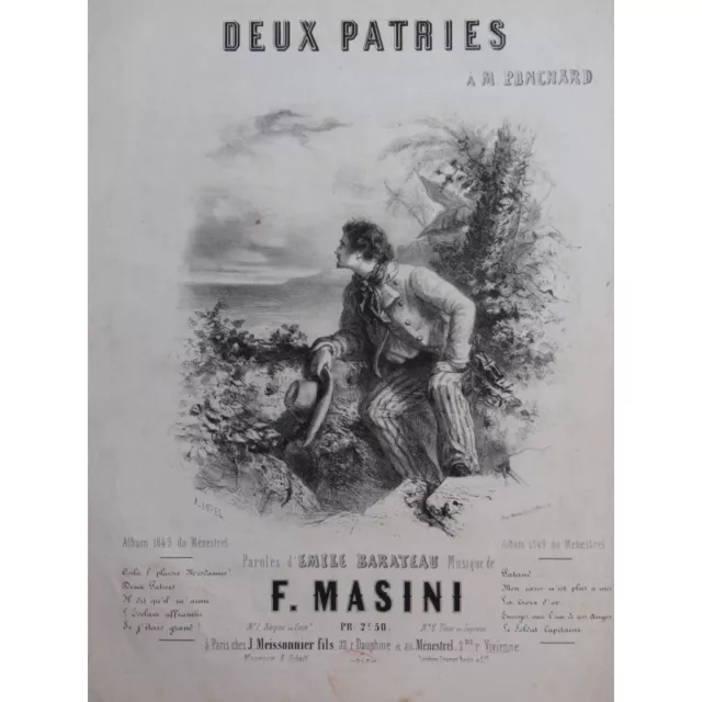 MASINI F. Deux Patries Chant Piano ca1850