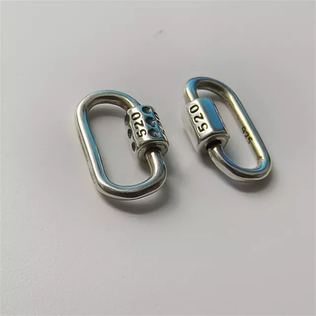 S925 Sterling Silver Screw Spring Buckle Link For DIY Bracelet Necklace Jewelry