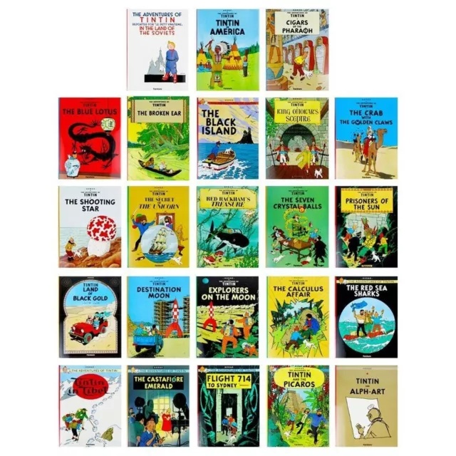 Tintin Complete 23 Books Collection Set The Adventures of Tintin by Herge