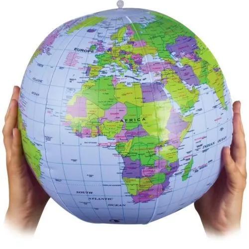Large 40cm Inflatable World Earth Globe Atlas Map Geography Beach Ball Toy party