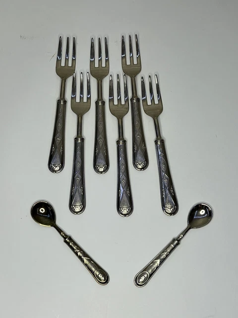 VINTAGE LA Marco Silver Plated Desert Forks w/ Spoons ARG