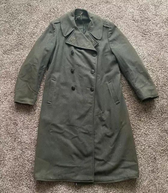 VINTAGE WW2 US Military Issue Uniform Trench Coat Wool Jacket USMC £84. ...
