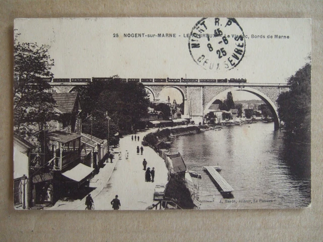 Cpa Nogent Sur Marne (94) Le Perreux. Le Viaduc, Bords De Marne. Animee. Train