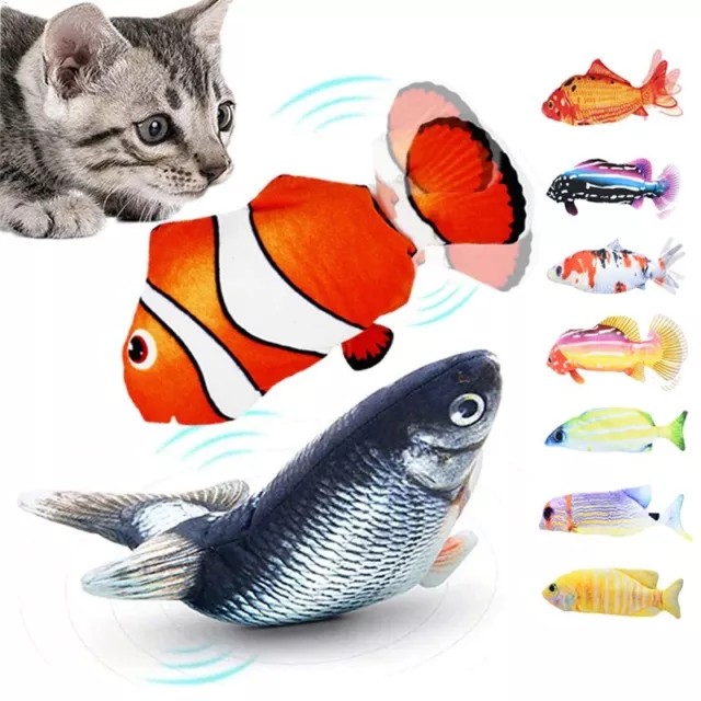Jouet en forme poisson Réaliste pour chat mouvement interactif Rechargeable USB