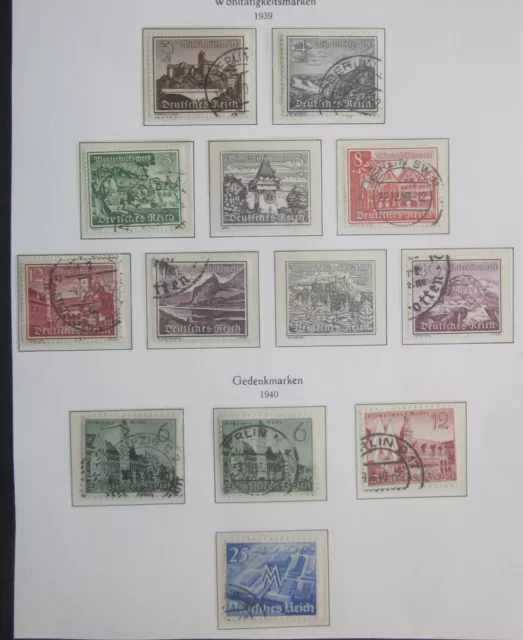 Deutsches Reich 1939/44  34 Marken aus 15 Ausgaben 6 Bilder