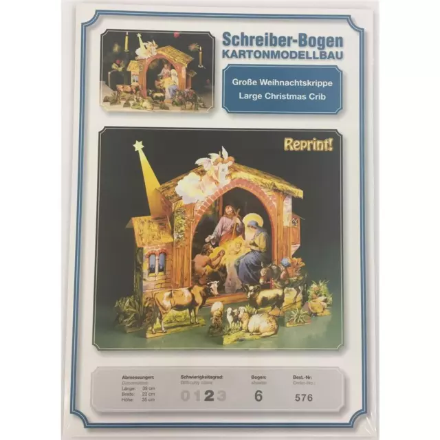 Schreiber-Bogen Kartonmodellbau Große Weihnachtskrippe | Papier Modellbausatz