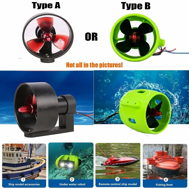 12V-24V UNDERWATER THRUSTER Engine Propeller Drive For ROV RC Bait Tug ...