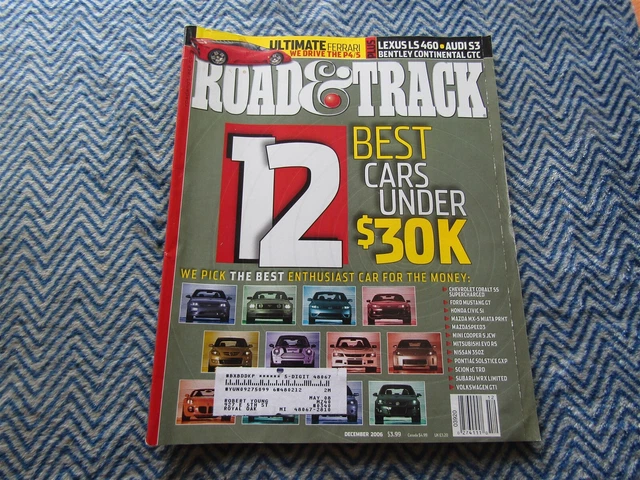 Road & Track Magazine December 2006 12 Best Cars Under $30K Ford Mustang Gt