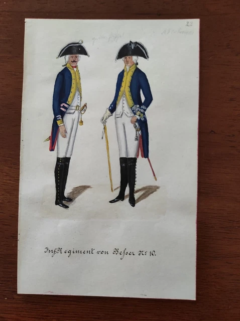 Raro Lotto Di 4 Acquerelli Antichi - Soldati Divise Militaria  Storia 