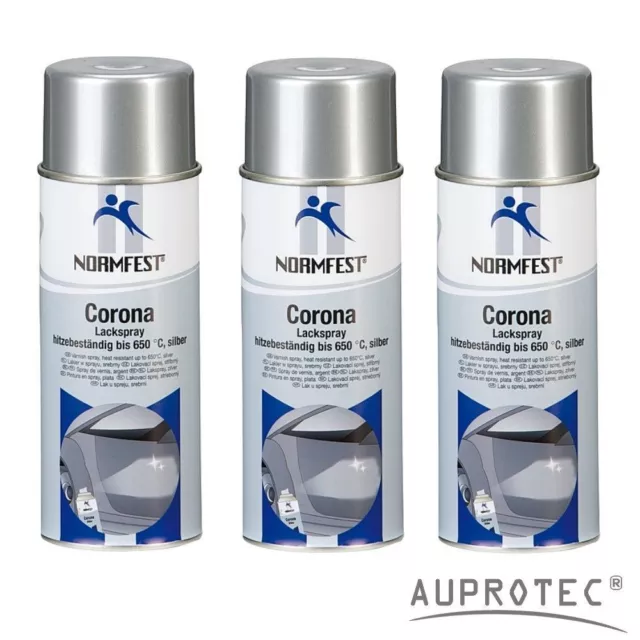 Pintura Spray Corona Plata Motor Laca Resistente Al Calor 650°C 3x 400ml