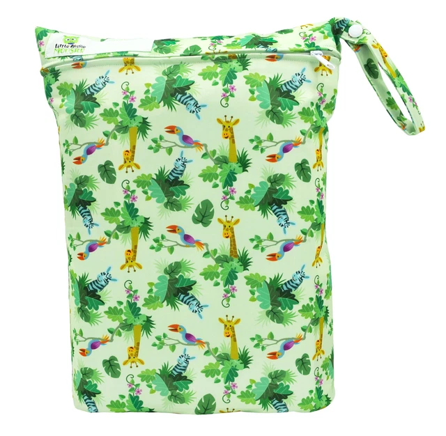 REUSABLE WET BAG FOR CLOTH NAPPY/DIAPER /SWIMMERS Jungle Giraffe