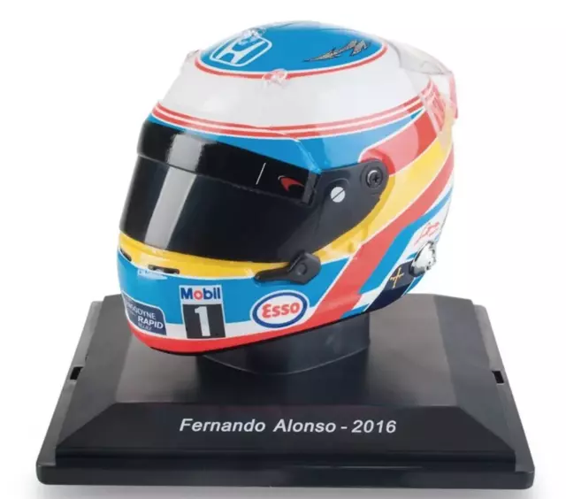 F1 Fernando Alonso McLaren 2016 Rare Helmet Scale 1:5 Formula 1 With Magazine