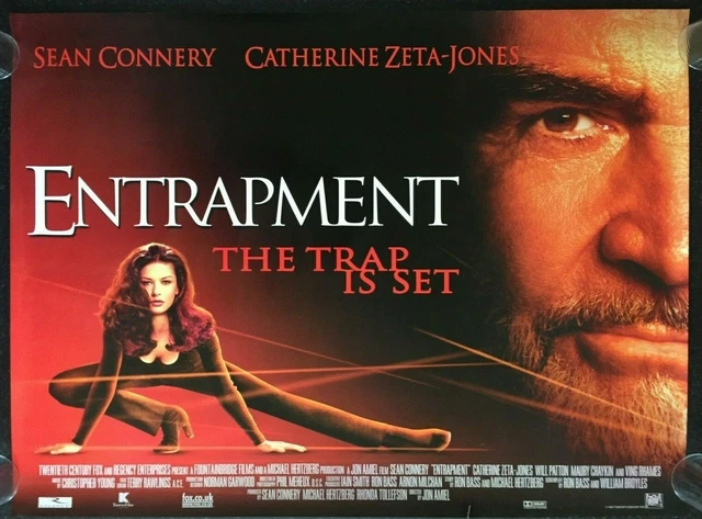 ENTRAPMENT 1999 Original Cinema UK Quad Movie POSTER ROLLED Zeta Jones & Connery