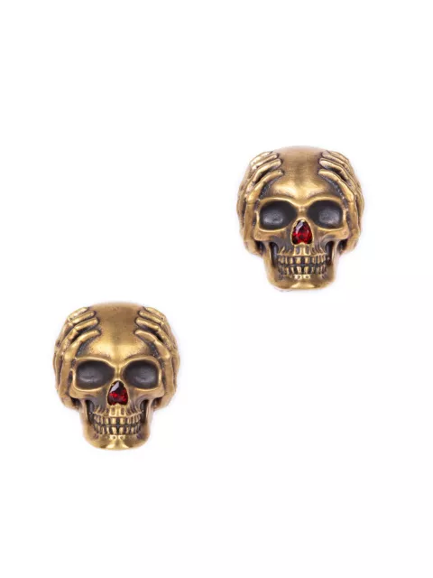 Ancien Or Tête de Mort Cufflinks-Men's Gemme Bijoux Unisexe Costume Boutons