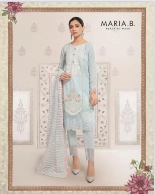 Maria B Design Unstitched Embroidered Salwar Kameez Summer Material 3 Piece Suit