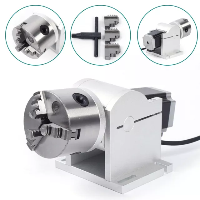 80mm Rotary Axis Laser Marking Machine Engraver Rotating Fixture CNC Chuck