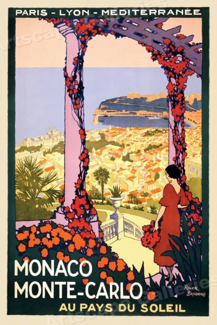 1920s Monaco Monte Carlo Vintage Style Classic Travel Poster - 24x36