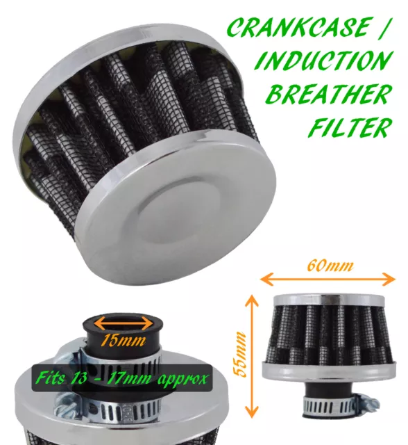 UNIVERSAL OIL MINI BREATHER AIR FILTER FUEL CRANKCASE UN1108-15 MM-Austin