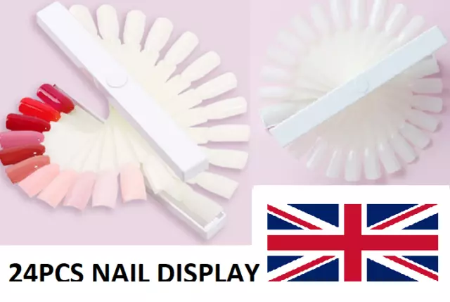 Display Nail Art Key Ring Wheel Fan Polish Practice Color Pop Tip Sticks UK