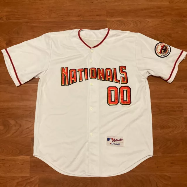 Washington Nationals 00 Majestic Maglietta Baseball Bianco 2008 Stagione XL