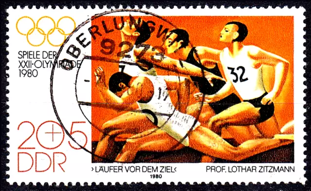 Deutschland DDR gestempelt perfekt in Oberlungwitz Vollstempel Olympia 1980/6046