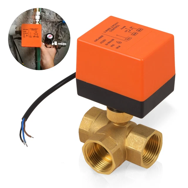 3-Wege Ventil DN25 Messing - Mit M30x1,5 Gewinde Für Heizung Solar