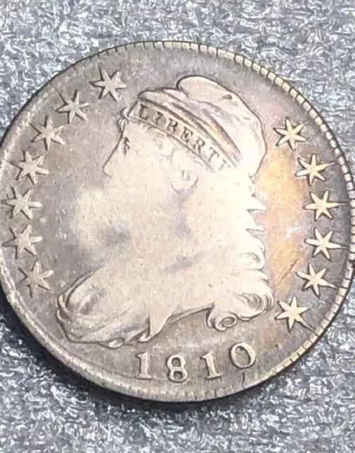 1810 Capped Bust Half Dollar OLD EARLY 1800 SILVER HALF DOLLAR STRONG STRIKE