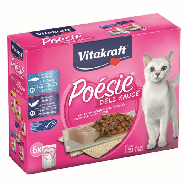 VITAKRAFT Comida para Gatos Poesie Delisauce Multipack Peces 6 Bolsa - Húmeda