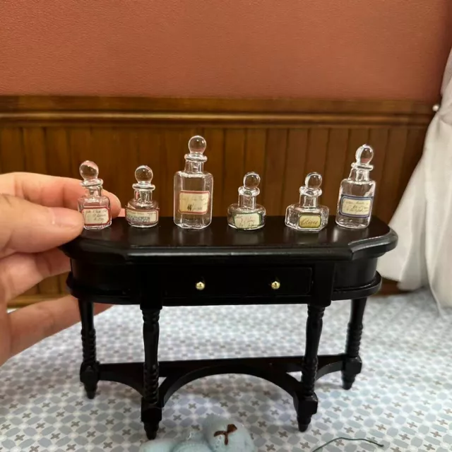 6 Stück Maßstab 1:12 Puppenhaus Miniatur Vintage Glas Flasche Lot Küchen Dosen