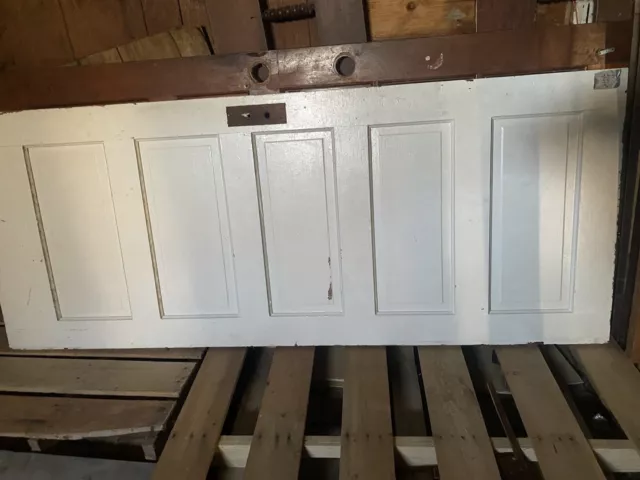 31"3/4x78”3/4  Antique Vintage Old Exterior Interior SOLID Wood Door 5 Panels