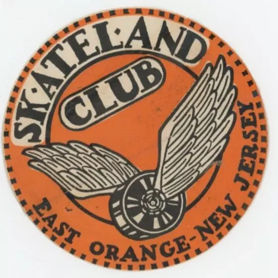 1930-50's Skateland Club East Orange-New Jersey Skating Label Vintage EVN3