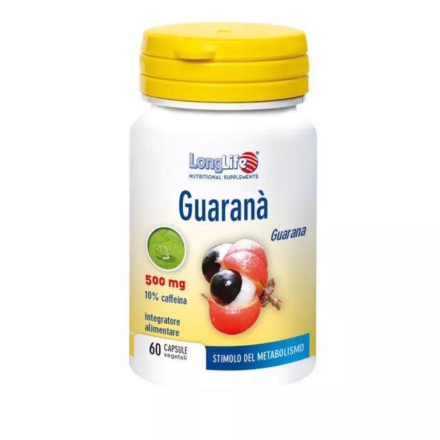 Guarana 500mg LongLife 60 Capsules V&eacute;g&eacute;tariennes