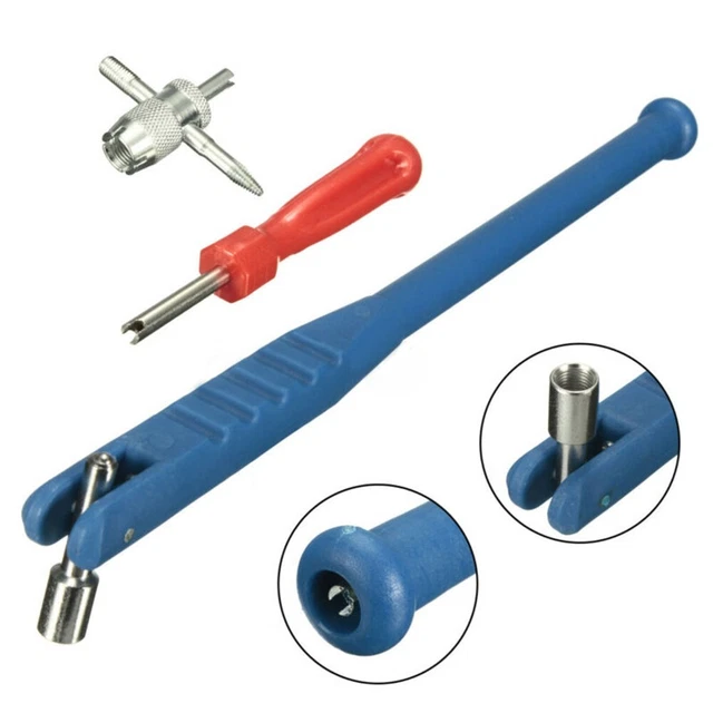 Car Truck Tire Valve Stem Puller Remover Repair Install Tool Kit (Blue)