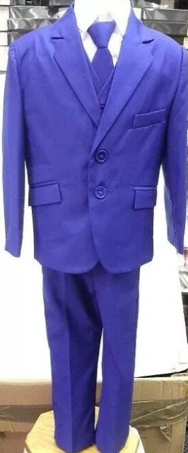 Brand New Boys Formal 5 Piece Suit Boy Prom Wedding Suit In Blue  Ages 1 To 14