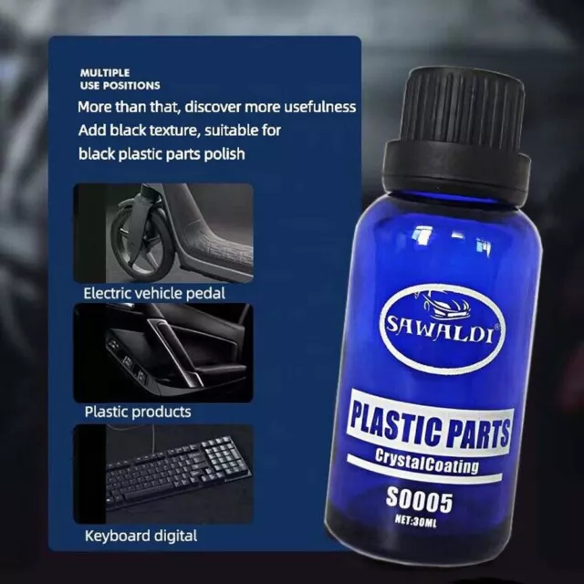 Car Black Plastic Bumper Trim Rubber Restorer & Protects With Crystal Coats 2024