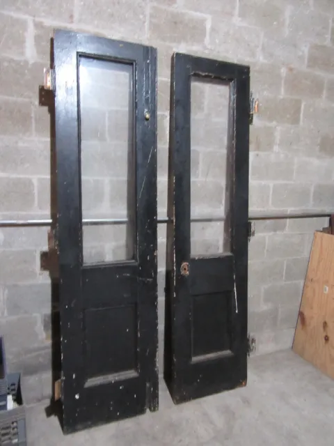 ~ Antique Walnut Double Entrance French Doors ~ 44 X 86 ~ Architectural Salvage 10
