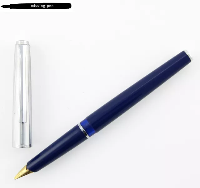 Pelikan 20 Silvexa Fountain Pen in Blue Silver with 14K OB-nib (1965 - 1969).