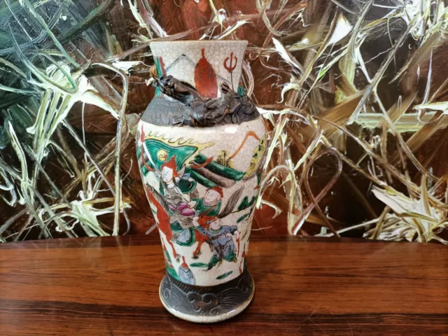 antike Japanische Vase Satsuma mit Drachen -  Höhe 26cm