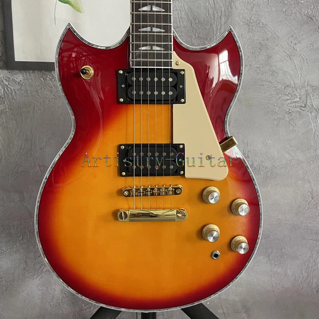 CUSTOM FINISH ELECTRIC Guitar Gold Hardware HH Pickups Mahogany Body 6